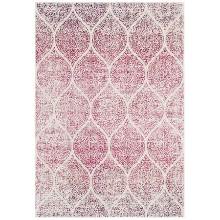 Safavieh 6 ft. 7 in. x 9 ft. 2 in. Madison Rectangle Power-Loomed Rug Cream & Fuchsia MAD604R-6